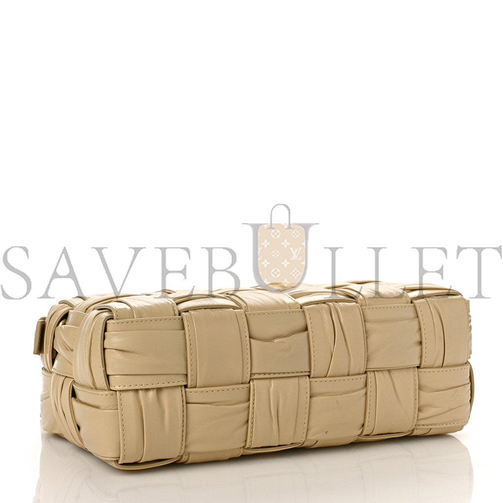 BOTTEGA VENETA CALFSKIN INTRECCIO PLISSE CAMERA BAG PORRIDGE (24*16*8cm) BOTTEGA VENETA CALFSKIN INTRECCIO PLISSE CAMERA BAG PORRIDGE (24*16*8cm)