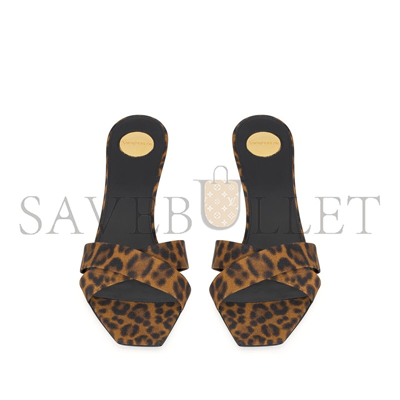 YSL JILL MULES IN LEOPARD GROSGRAIN 825270AAESW2094