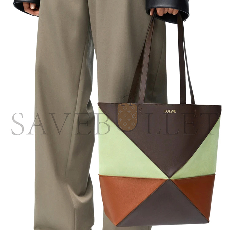 LOEWE MEDIUM PUZZLE FOLD TOTE IN CALFSKIN AND SUEDE A779G50X73 (25.5*31.5*14.5cm) LOEWE MEDIUM PUZZLE FOLD TOTE IN CALFSKIN AND SUEDE A779G50X73 (25.5*31.5*14.5cm)